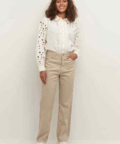 Bukse Jeans Krem CRAMALIE JEANS 7/8 Bootcut - Coco Fit Oatmeal Cotton,Polyester,2% Elasta