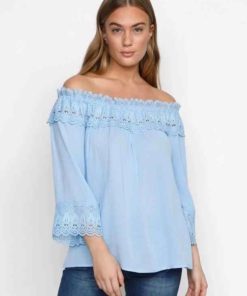 Bluse blonder Blå CRBea Blouse Airy Blue 61% Viscose,39% Polyester /
