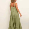 Kjole CRRosina Maxi Strap Dress - Kim Fit Dus Oliven Grønn A-Formet med brede stropper 100% Viskose