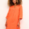 Kjole CRBellis Caftan Short Dress - Mollie Fit kort lin kjole med lommerExotic Orange 100% Linen