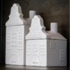 Riviera Maison Krukke oppbevaring Hus hvit porselen med lokk RM Canal House Storage Jar L
