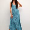 Kjole CRBastilla Jersey Dress Kim fit Blue Etnic tile m brede stropper 100% Viscose