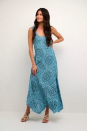 Kjole CRBastilla Jersey Dress Kim fit Blue Etnic tile m brede stropper 100% Viscose