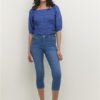 Bukse CRBrenda 3/4 Jeans - shape fit olastoff blå dertalj lomme dusk indigo blue denim 64% Cotton