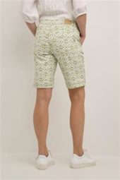 Skjorts CRLina Shorts - Baiily Fit Sage Green Tile Grønt blomstret mønster 65% Bomull
