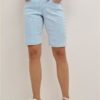 Skjorts CRLotte Shorts - Coco Fit Blue Milkboy striper lyseblå petrol 65% Cotton