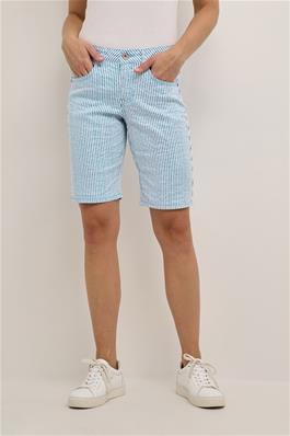 Skjorts CRLotte Shorts - Coco Fit Blue Milkboy striper lyseblå petrol 65% Cotton