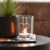 Riviera Maison Telysholder lysglass blank glass med uthevet hjerte RM Wire Heart Votive clear