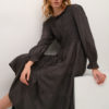Kjole CRHenva Dress -Zally Fit Asphalt farge Gråbrun stretch overdel A-Formet med armer 100% Viskose