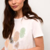 T-skjorte hvit med print CRNorma T-Shirt Snow White Bright Fingerprint Bright Hope gull 100%Cotton