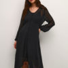 Kjole CRTChery Dress-Zally fit Pitch Black Sort med underkole og knappestolpe 100% Viscose