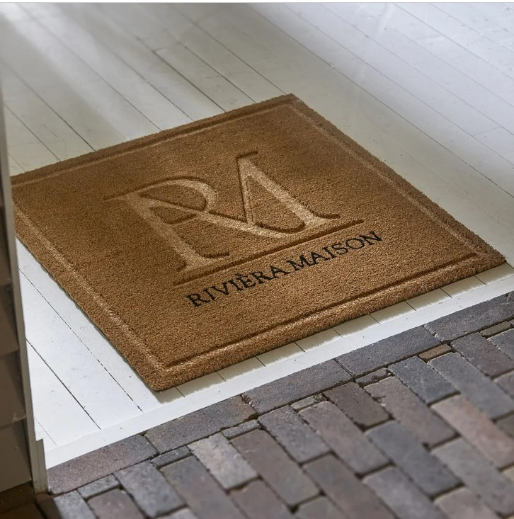 Riviera Maison Dørmatte tekst sort natur RM Monogram Doormat