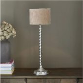 Riviera Maison Lampe fot bordlampe tvinnet sølv logo sort sokkel og ledning RM Twister Table Lamp