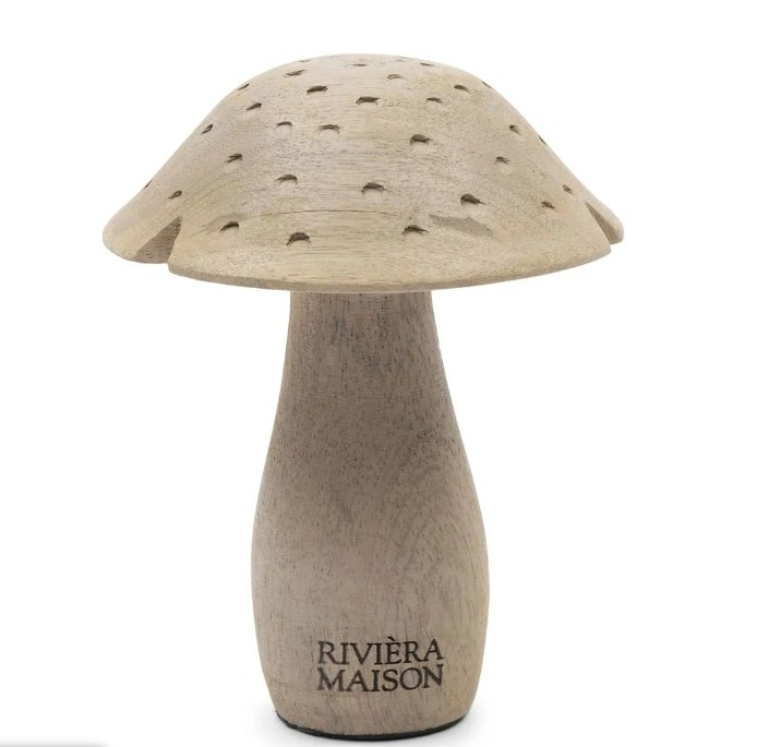 Riviera Maison Sopp mangotre håndlaget dekor natur logo RM Padua Mushroom Decoration S