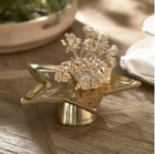 Riviera Maison serverings fat brett stjerne gyllent kakefat	gull håndlaget metall RM Star Cake Stand