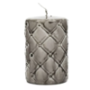 Riviera Maison Dekor Kubbelys Lakk lin Diamant mønster RM Pillar Candle Padded flax 7x10