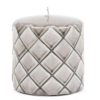 Riviera Maison Dekor Kubbelys Lakk lin Diamant mønster RM Pillar Candle Padded flax 9,5x10