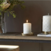 Riviera Maison Dekor Kubbelys Lakk Offwhite Diamant mønster RM Pillar Candle Padded white 7x10