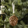 Riviera Maison Julekule gull gyllen kongle champa håndlaget glass RM Sparkling Pine Cone Ornament M