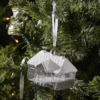 Riviera Maison Julekule Hus håndlaget glass sølv glitter 75års jubileum RM Signature House Ornament