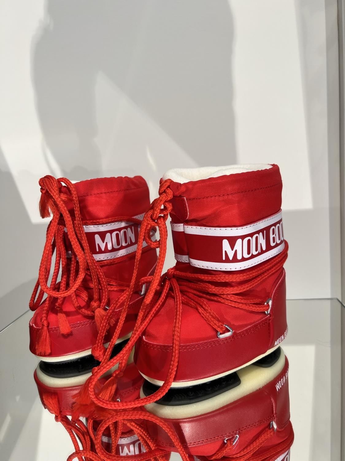 MOON boots mini nylon rød