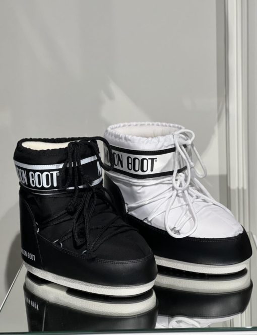 Moon boots Icon low nylon sort og hvit