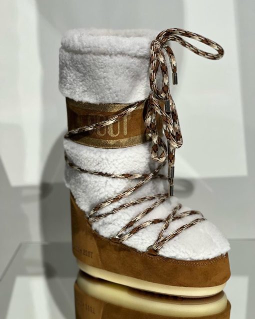Moon boots icon shearling whisky/off-white