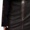 Oval square Rocker leather skirt mørkebrunt
