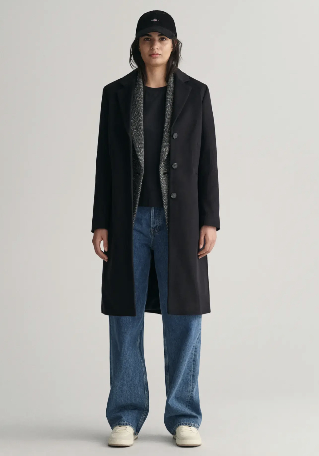 GANT Wool blend tailored coat Black