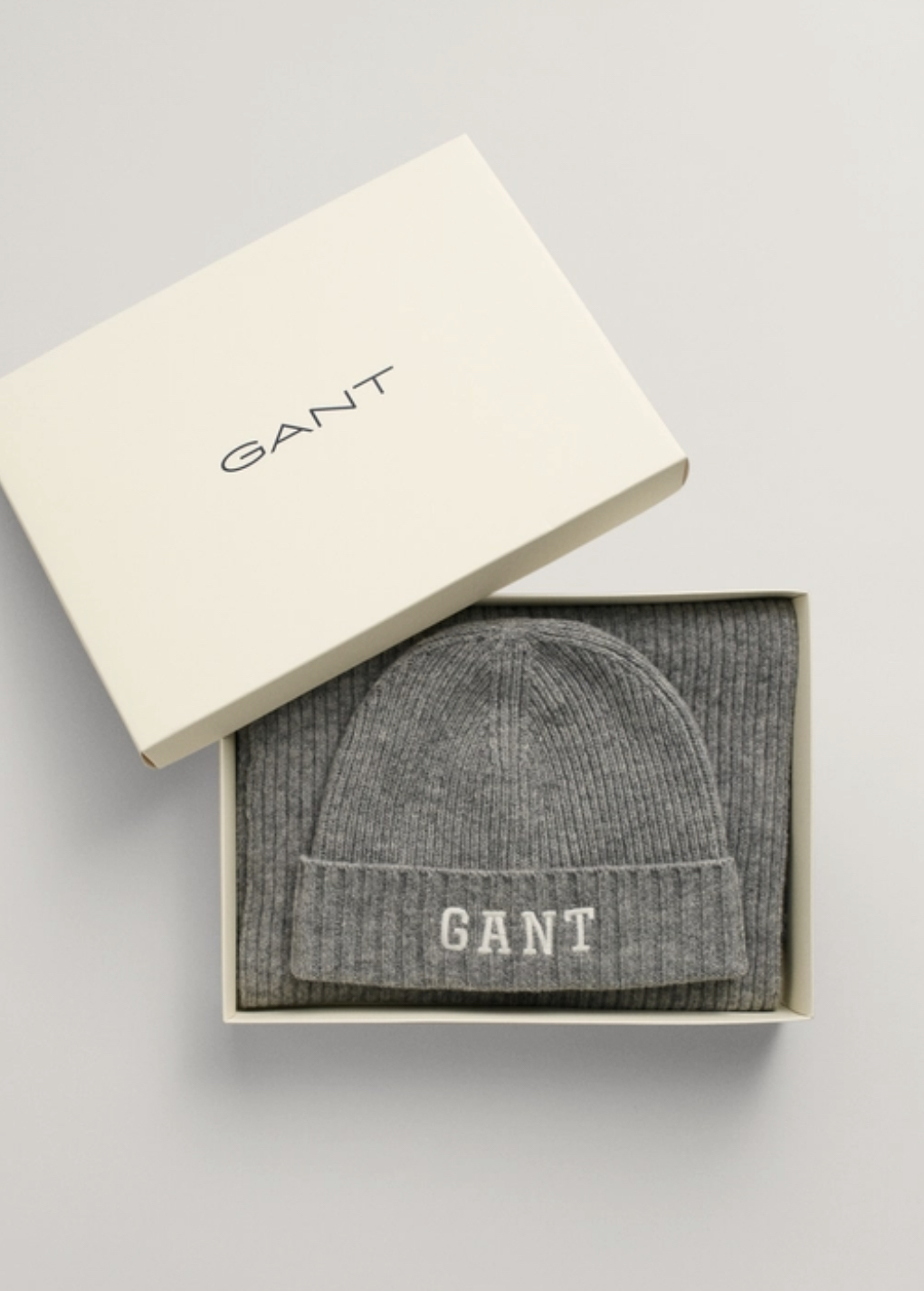 Gant beanie scarf gift set grå