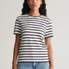 Gant striped ss t-shirt hvit/blå