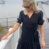 Yasflaxy ss wrap dress black