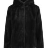 Ella & il charlie fake fur jacket sort m/hette