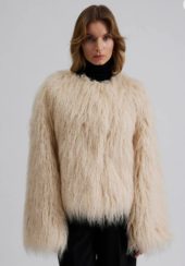 malina Manda faux fur Jacket vanilla