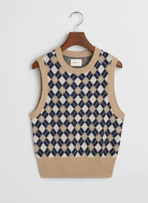 Gant Argyle c-neck vest