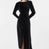 Yashella velour midi dress sort