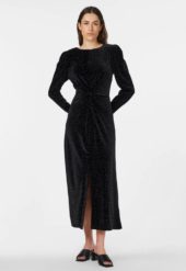 Yashella velour midi dress sort