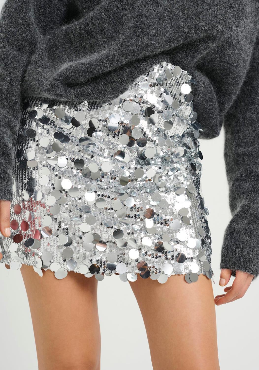 Gestuz Glitta mini skirt silver