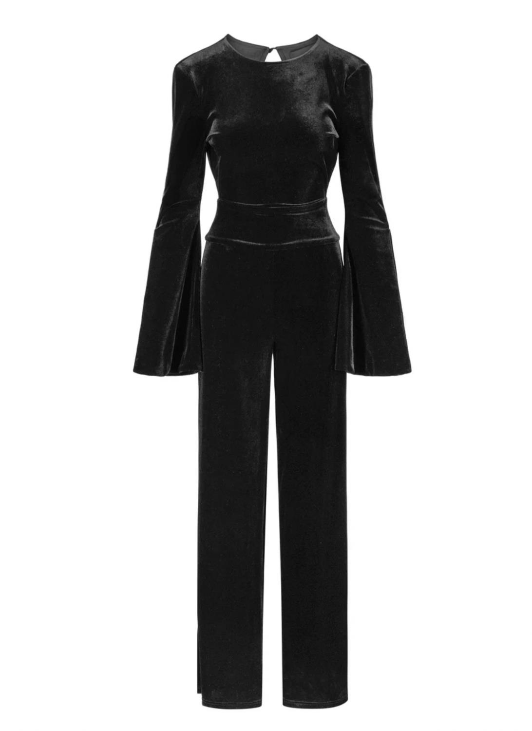 Ella & il Amira velour jumpsuit black