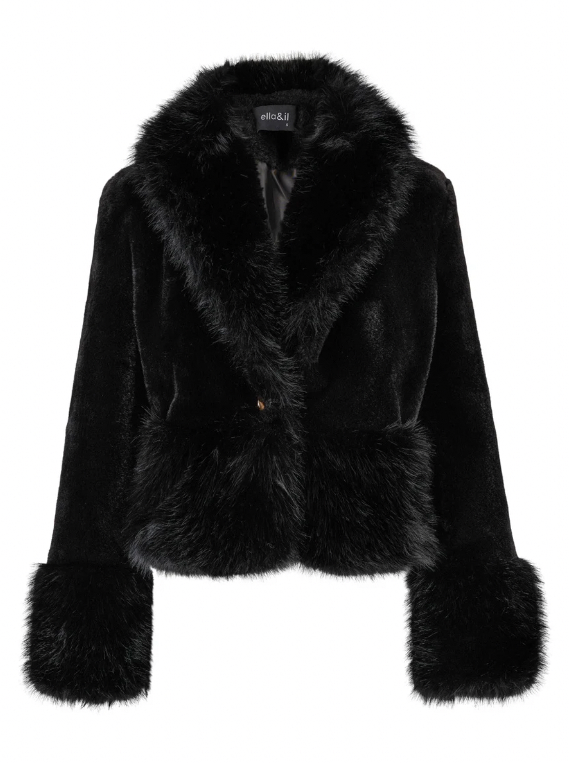 Ella & il Adina fake fur jacket black