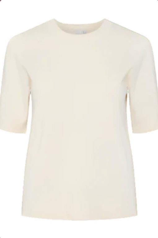 YasLena knit t-skjorte cream og sort