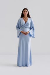 Malina Juliet wrap detailed maxi dress lyseblå