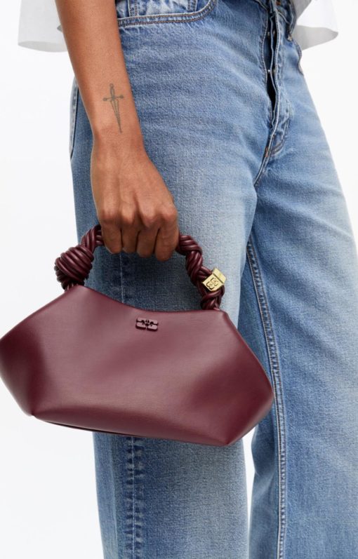 Ganni bou bag small burgundy