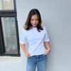 Ganni Heavy cotton tie back waisted t-shirt white