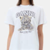 Ganny basic jersey leopard relaxed t-shirt hvit