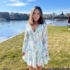 Love lolina Ellie mini dress grønn mønstrete
