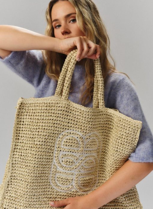 Ella & il Lene straw bag beige