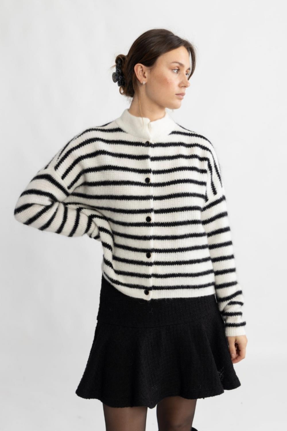 Gestuz Alpha short cardigan stripete