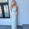 Love lolina Peach slip maxi dress beige/lyseblå