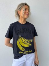 Ganni basic cotton jersey banana sort